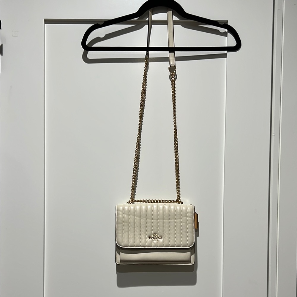 Coach Cream Quilted Shoulder Bag